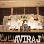 Kids birthday stage decoration with balloon arch in Bhopa
