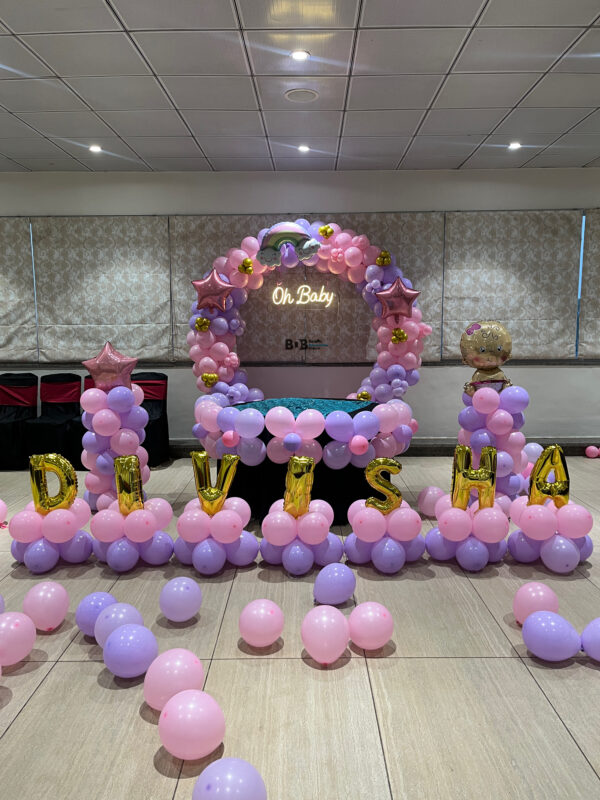 Oh Baby theme balloon decoration for baby shower by Balloon Decoration Bhopal