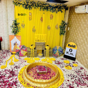 Traditional Haldi Ceremony Decoration by Balloon Decoration Bhopal