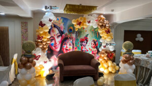 Krishna theme birthday balloon decoration by Balloon Decoration Bhopal 