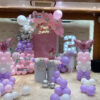 Butterfly theme pastel pink and lavender 2nd birthday balloon decoration for baby girl in Bhopal
