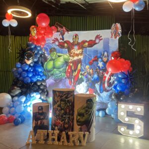 Avengers Theme Balloon Decoration in Bhopal for Kids Birthday Party
