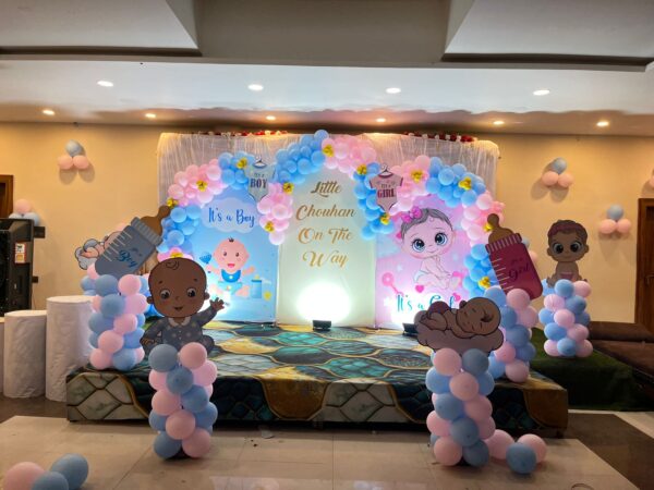 Baby Shower Balloon Decoration Setup | It’s a Boy & Girl Theme Decoration  SEO Title