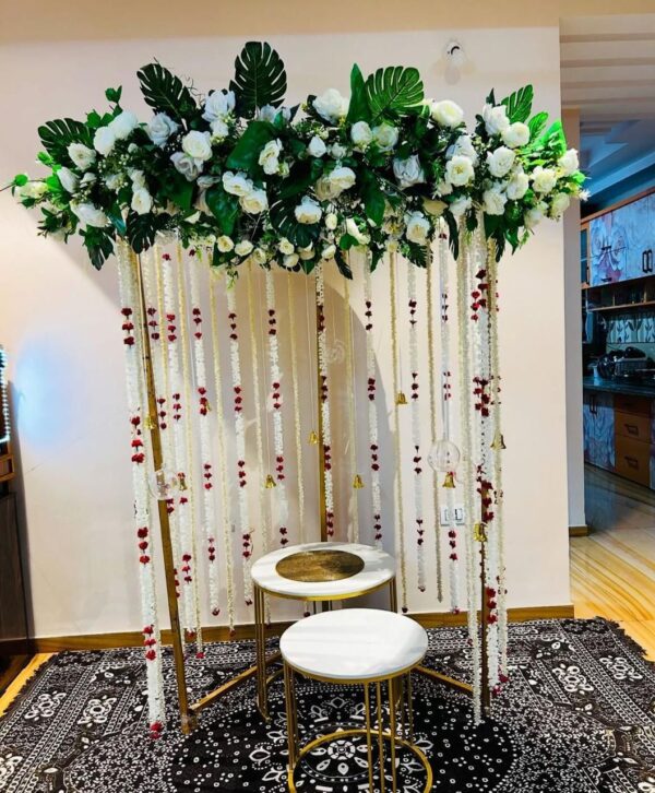 Elegant Floral Haldi & Engagement Backdrop Decoration | Premium Flower Stage Setup  SEO Title