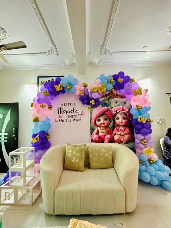 Baby Shower Balloon Decoration Setup | Cute Baby Welcome Theme Decoration