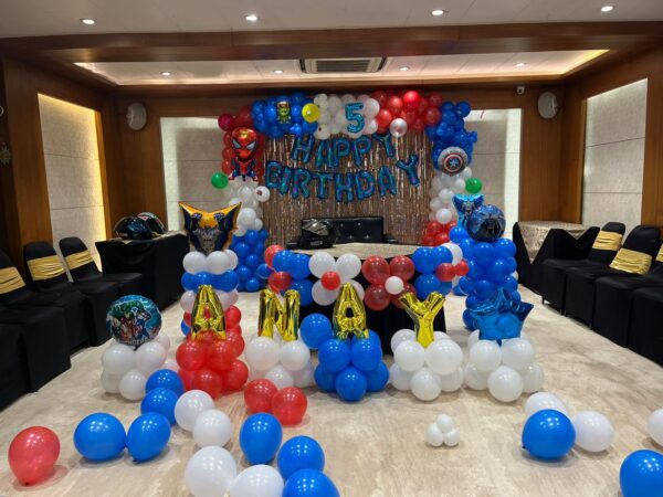 Superhero Theme Birthday Decoration | Avengers Balloon Birthday Setup
