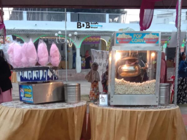 Candy Floss & Popcorn Stall Setup for Events | Live Snack Counter Decoration